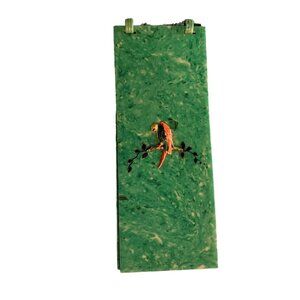 Vintage Antique Auction Bridge Celluloid Score Book Green With Parrot Cover